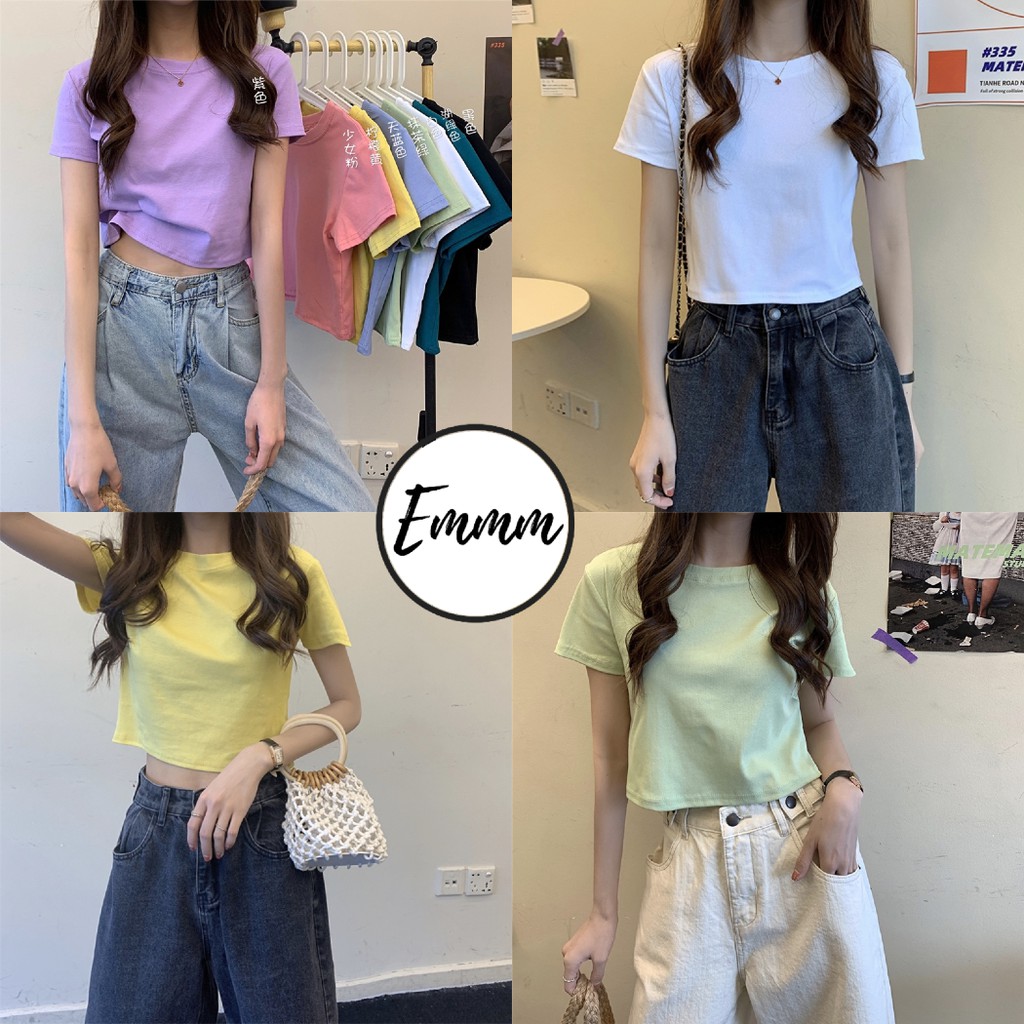 [Mã WASKT304 giảm 15% tối đa 30K đơn 99K] Áo croptop, áo thun nữ tay ngắn hàng Quảng Châu Freesize | BigBuy360 - bigbuy360.vn