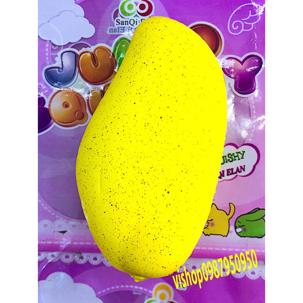 Squishy Lớn JUMBO Hình QUẢ XOÀI chín vàng chấm đen Đồ Chơi Xốp Giảm Stress Hình mềm mịn dễ Thương đàn hồi Cho Bé