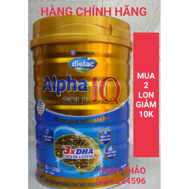 Sữa Dielac Alpha IQ Gold số 3, số 4 900g