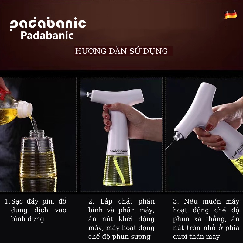 Bình Xịt Phun Sương Đa Năng Padabanic Xịt Dầu Ăn-Phun Nước- PhunToàn Bộ Chất Lỏng Tiện Lợi Có Thể Điều Chỉnh Mức Độ Phun