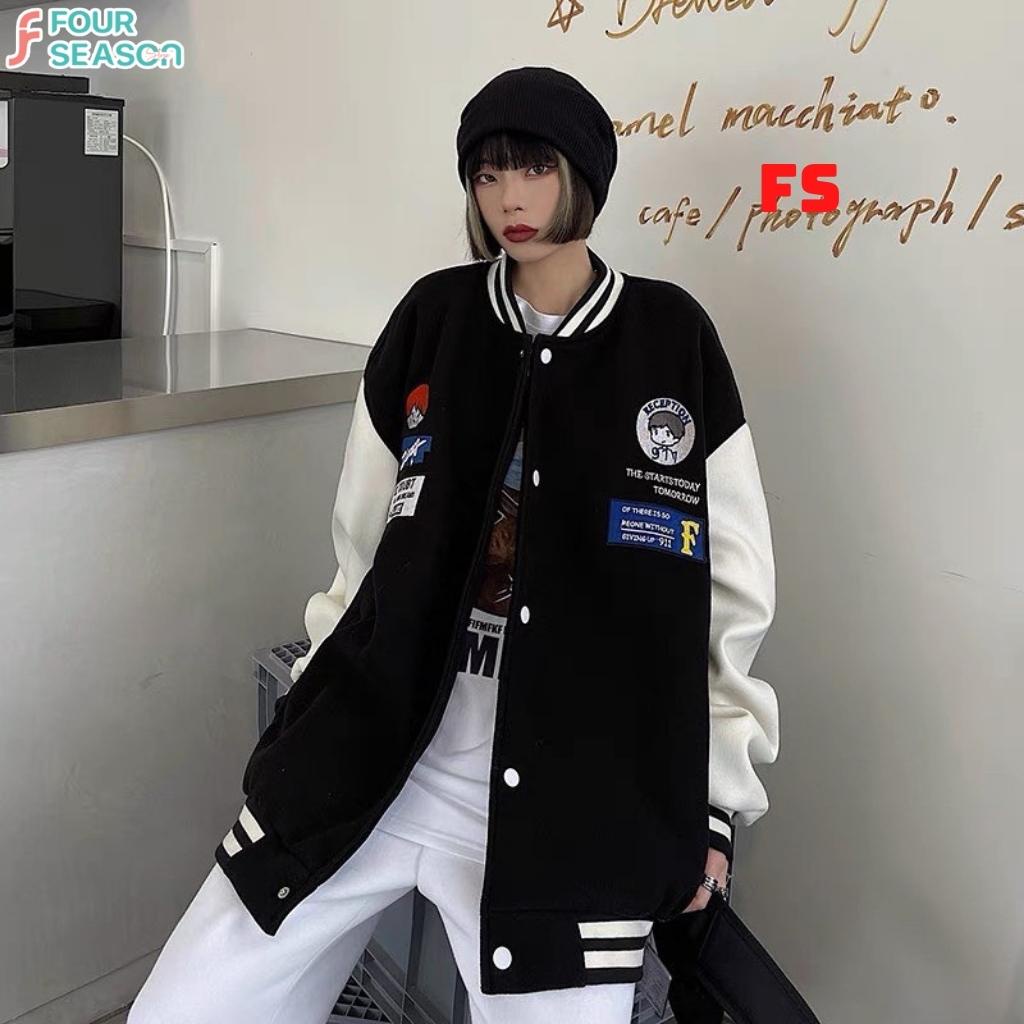 Áo bomber unisex form rộng DINNER BBN04 4S jacket nỉ bông nam nữ streetstyle hottrend mềm mịn rẻ đẹp