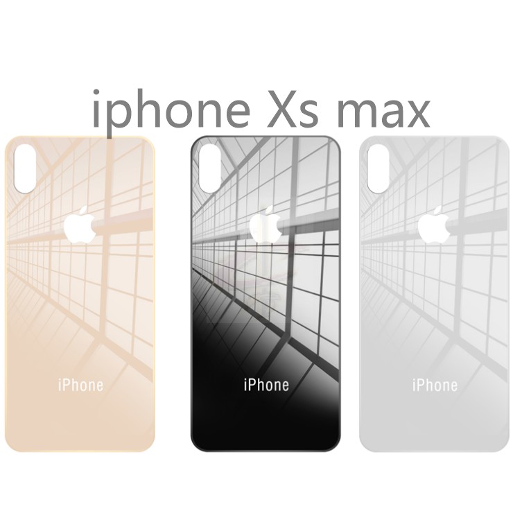 Ốp điện thoại mặt kính họa tiết lỗ pin lớn cho iphone 8 8plus Xr X Xs Max 8P XsMax Plus