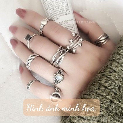 NL1. Nhẫn Agate vintage oval nước đậm trong | Độc lạ | Vintage Necklace|| Si Nhật | Japan | 2HAND | trang sức nhật