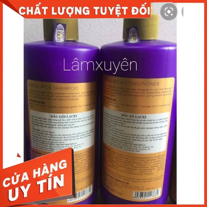 Bộ dầu gội và dầu xả LACEI TÍM 800ML và 250ML  nuôi dưỡng tóc khỏe, suôn mượt óng ả, cải thiện khô xơ,hư tổn