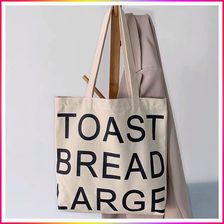 Túi tote vải canvas cao cấp Toast Bread Large khổ vuông phong cách Hàn Quốc