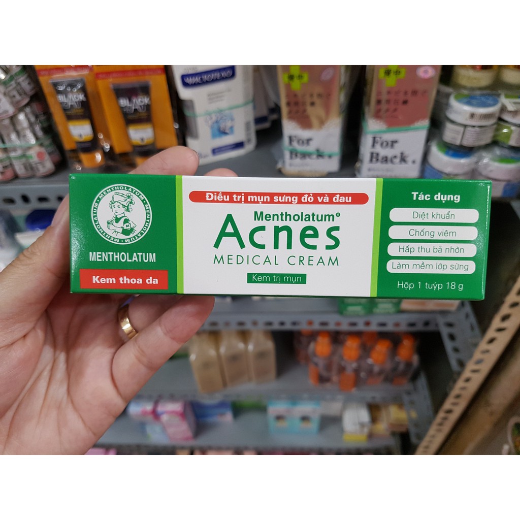 Kem thoa da ngăn ngừa mụn sưng đỏ và đau Acnes Medical Cream 18g