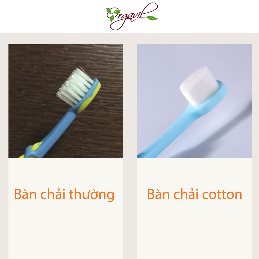 Bàn chải đánh răng chất liệu cotton chất lượng cao, mềm mại, an toàn cho bé - Orgavil