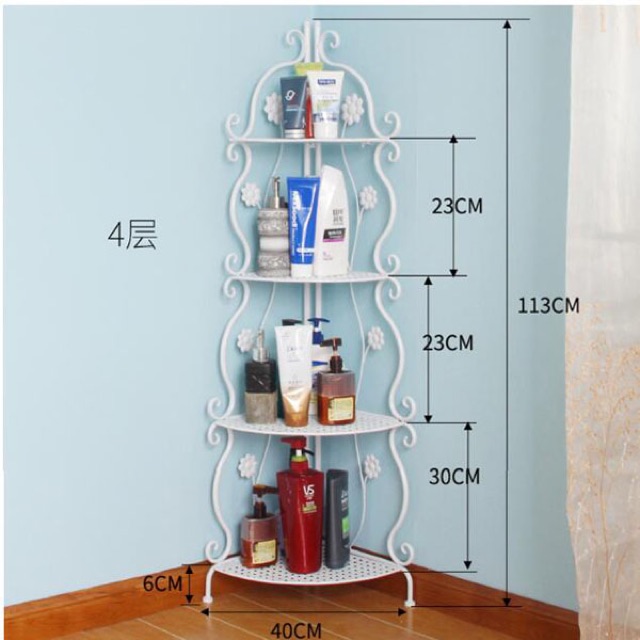 Kệ góc sắt ko gỉ 4 tầng 