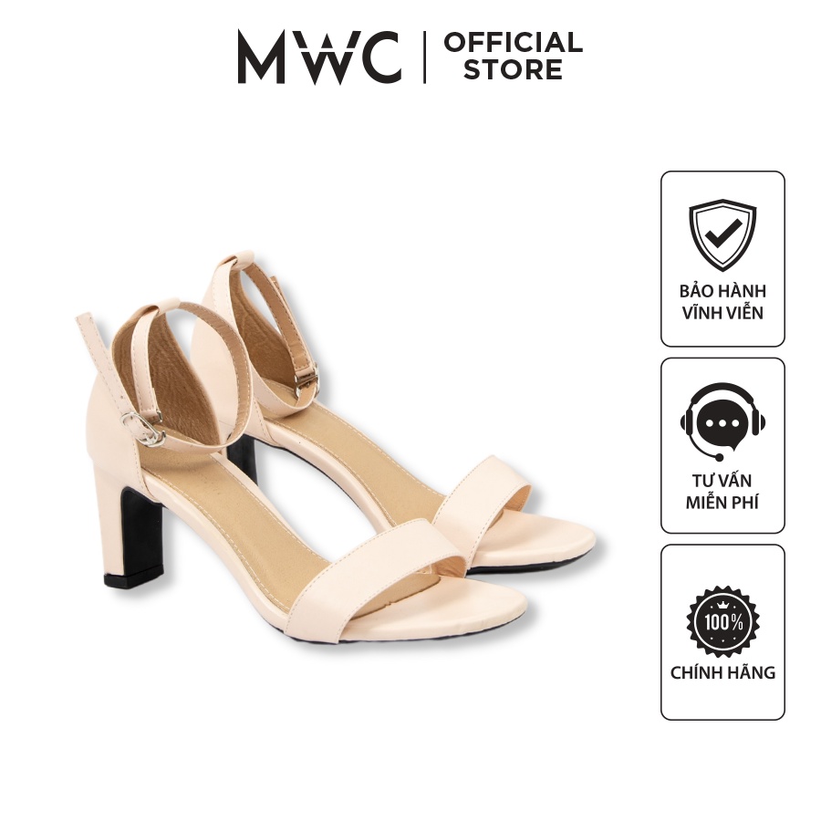 Giày MWC 4140 - Giày Sandal Cao Gót 5cm Hở Mũi, Giày Cao Gót Quai Ngang Thanh Lịch