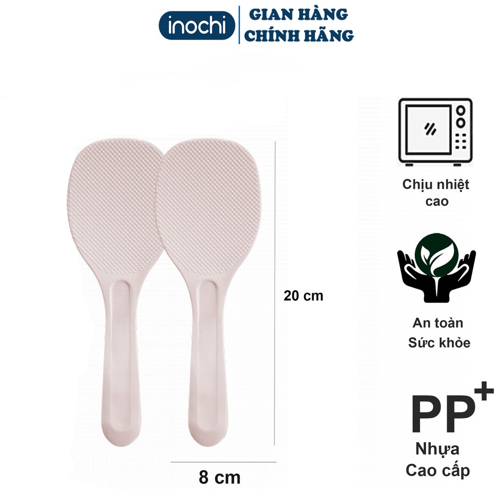 Thìa nhựa Xới Cơm Đế Đứng Sendai inochi Cao Cấp Tiêu Chuẩn Nhật