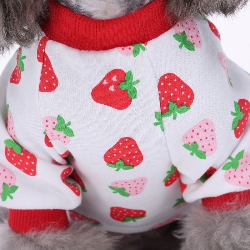 Pet Dog Apparel Pajamas Cartoon Print Adorable Clothes Jumpsuits