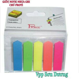 COMBO 05 GIẤY NOTE (NHỰA) 5 MÀU GHI CHÚ ĐÁNH DẤU CHÍNH HÃNG PRONOTI