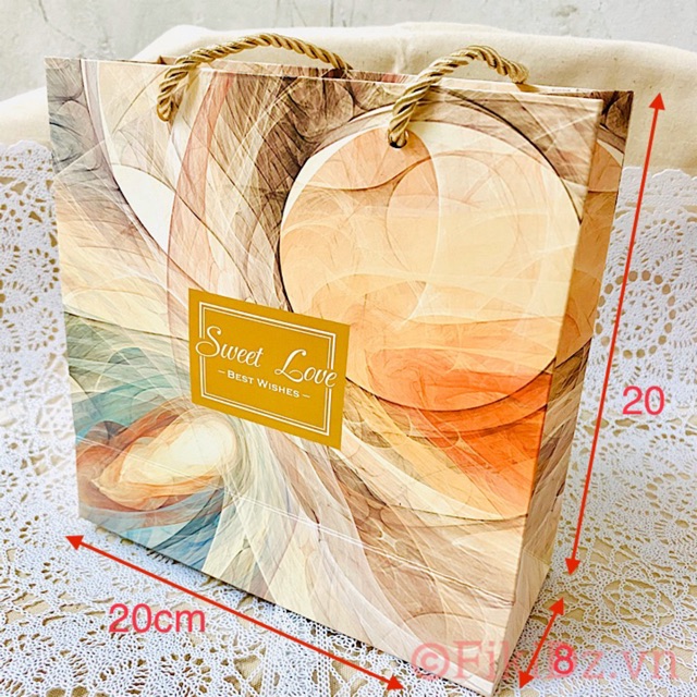 [15*16*7] SỈ 24K Set 2 món - Hộp quà &amp; túi giấy SWEET LOVE