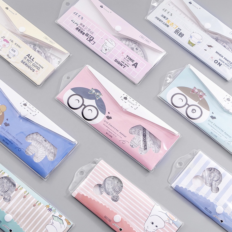 Thước Kẻ Học Sinh Cute Eke Đo Độ Hình Hoạt Hình Đồ Dùng Học Tập Dễ Thương VPK52