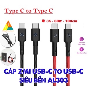 Dây sạc c to c al303 type-c to type-c - cáp type-c to type-c zmi al303 1m 3a 60w