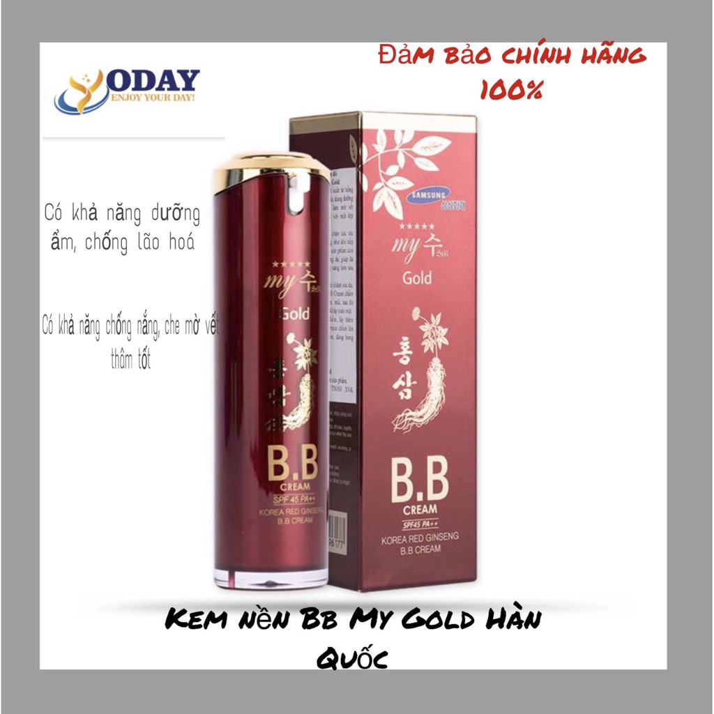 [TRỢ GIÁ] Kem Nền BB Cream Hồng Sâm Đỏ My Gold SPF45 PA++ 40ml có tác dụng dưỡng da, cấp ẩm chống nắng cực hiệu quả | BigBuy360 - bigbuy360.vn