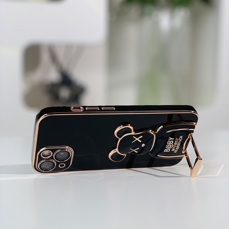 Ốp Điện Thoại Có Giá Đỡ Hình Gấu 3D Cho iPhone 13 12 11 pro max XS XR XAMAX 7/8SE2020 7/8PIUS