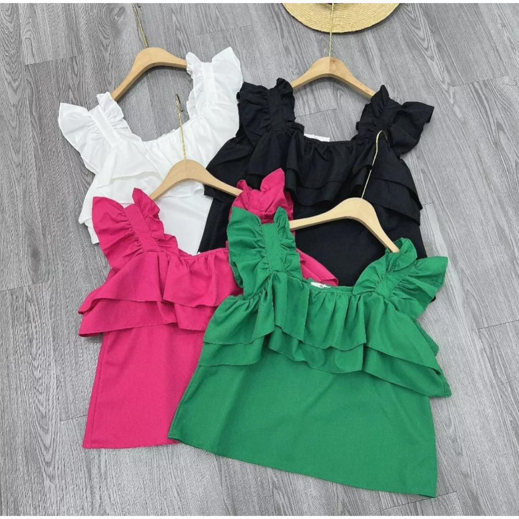 Áo nữ bèo bèo hai dây bản to hai tầng lyie