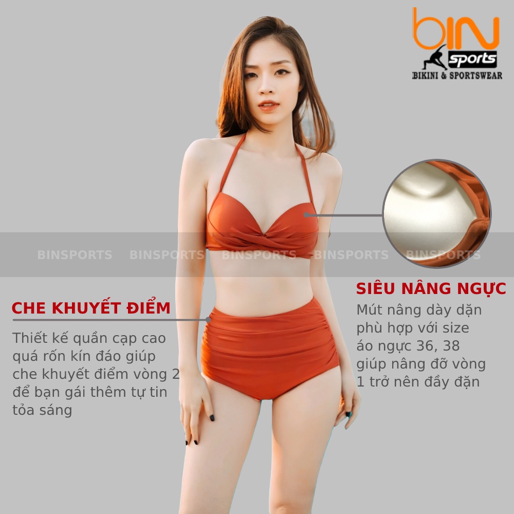 Bikini Nữ Hai Mảnh Cạp Cao Nhiều Màu Bin Sports BHV018