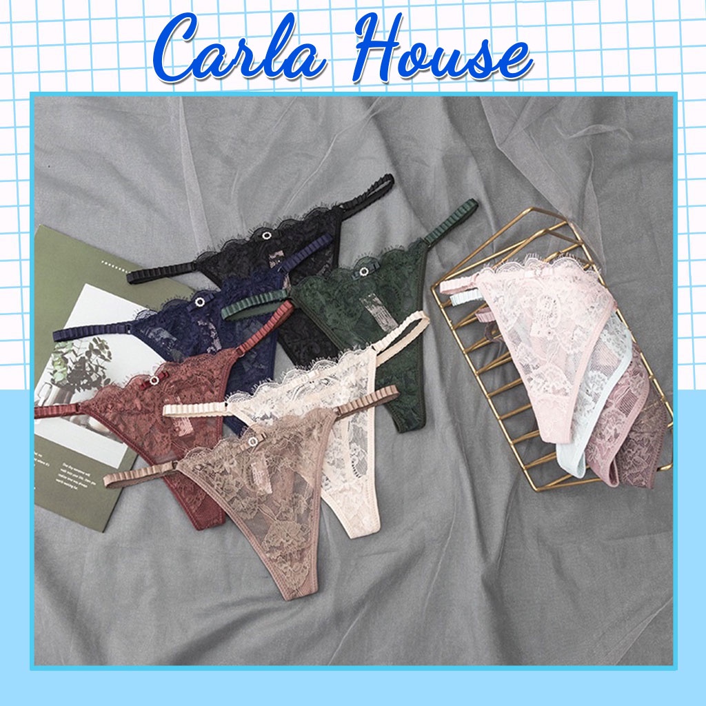 [Che Tên] Quần Lót Nữ Ren Lọt Khe Sexy CARLA Chun Hông Gợi Cảm Ôm Dáng Tạo Đường Cong Quyến Rũ 8001