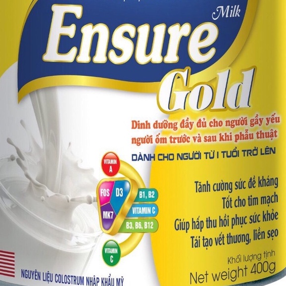 Ensure gold 400g sữa bột cao cấp mẫu mới 2022