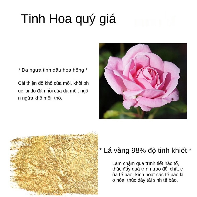 (Hàng Mới Về) Son Môi Dưỡng Ẩm Thay Đổi Màu Theo Nhiệt Độ Thành Phần Vàng 24k