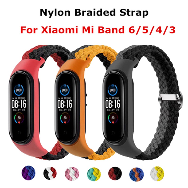 Dây Đeo Thay Thế Chất Liệu Nylon Thiết Kế Nhiều Lỗ Cho Xiaomi Mi Band 6 5 4 3