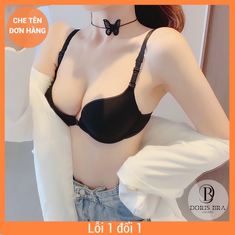 [Full size 32-38] Áo lót nữ, Áo ngực trơn cài trước có đệm, gọng nâng ngực Cao cấp -Doris.Bra