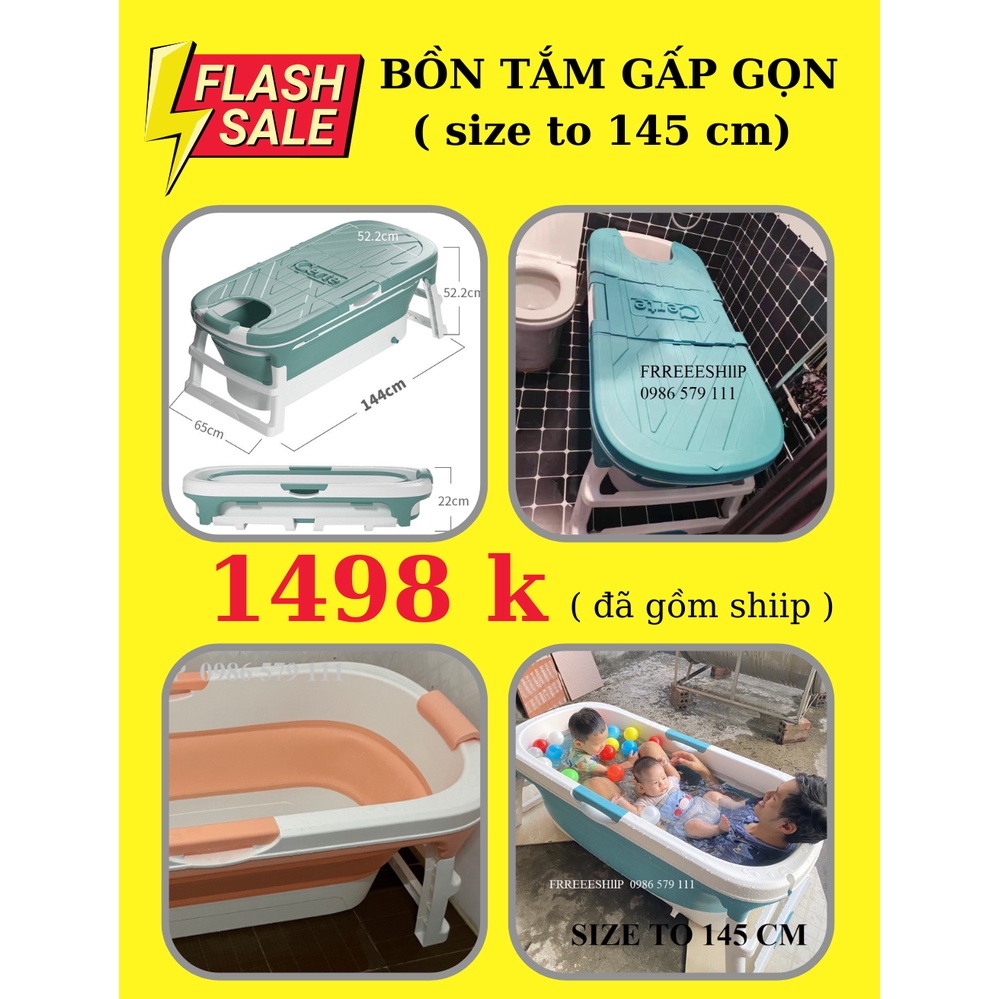 Bồn Tắm loại to 144 cm   Silicon Gấp Gọn - Chất Hạt PP Siêu Bền zj1 - 100% FREEESHIP