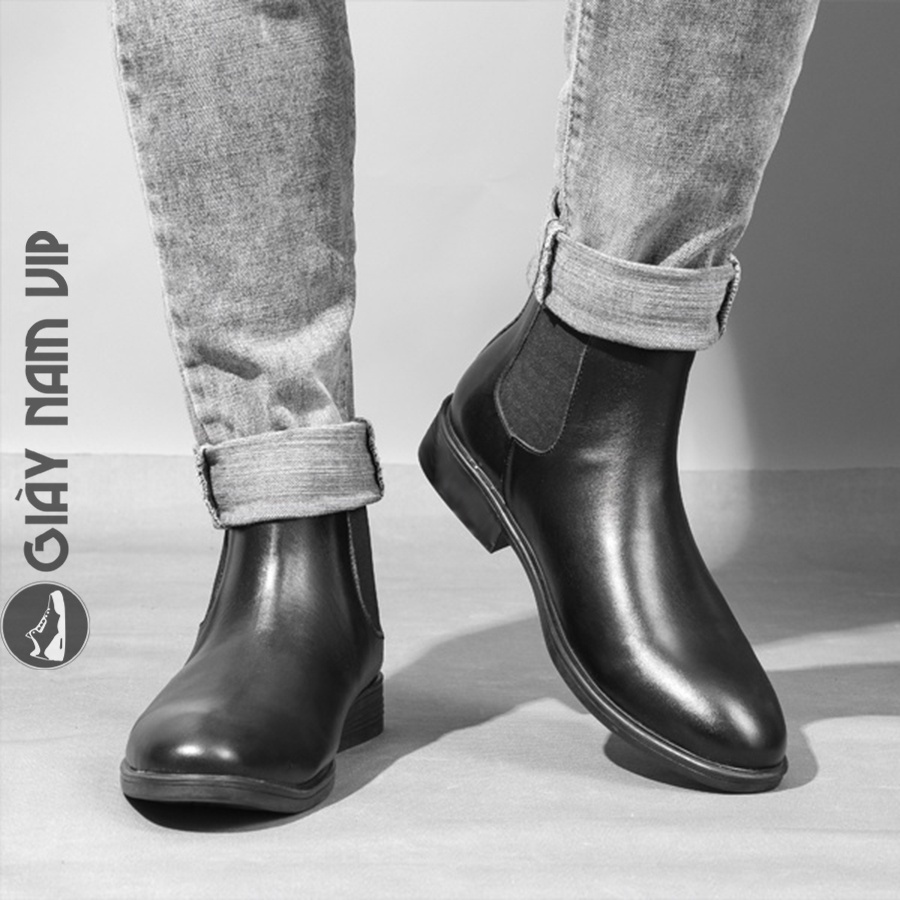 Giày Chelsea Boot Nam Mũi Tròn Cổ Cao Giá Rẻ Đẹp GIAYNAMVIP Giày Bốt Nam Cao Cấp Hàn Quốc GVN14
