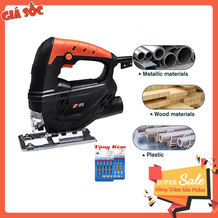 Máy Cưa Lọng Cầm Tay Công Suất Lớn 710W tặng 20 lưỡi cắt gỗ và kim loại