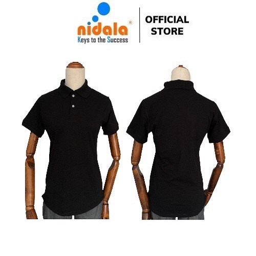 Áo thun Polo Nam Nữ có cổ NIDALA  chất liệu cá sấu cotton thanh lịch chuẩn đẹp, màu xanh đen