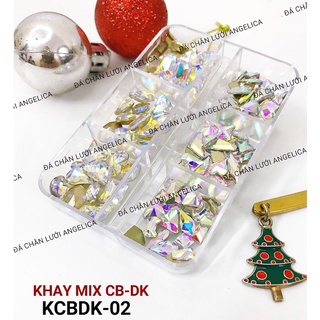 Khay 100v Đá Khổi Mix Đá Chân Bằng Đính Nail 7 Màu Trang Trí Móng ANGELICA KCBDK THIÊN DI NAIL