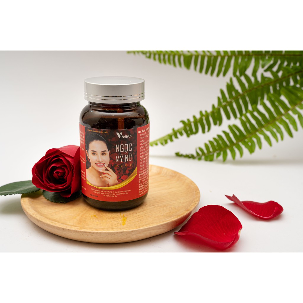 NGỌC MỸ NỮ PLUS – Hỗ trợ cải thiện và giảm các biểu hiện do suy giảm nội tiết tố nữ, làm sáng da, đẹp da (60 viên)