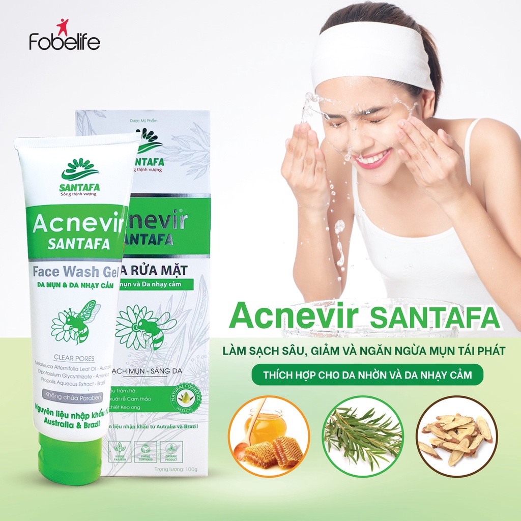 Combo Chăm Sóc Da Mụn Đầu Đen Da Nhờn gồm Sữa Rửa Mặt 100gram + Kem Chấm Thâm Mụn Fobe Acne 15g + Kem Mụn Đỏ 15gr