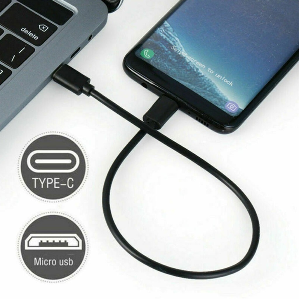 Bộ 2 Dây Chuyển Đổi Dữ Liệu Từ Cổng Type C Và Cổng Micro USB Sang USB OTG Cho Điện Thoại