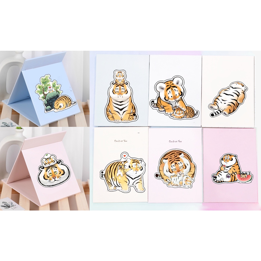 Gương gập ba anh em gấu GGI5 gương 13*17cm Hoạt hình cute molang pusheen gấu brown tonton khủng long ngựa thần