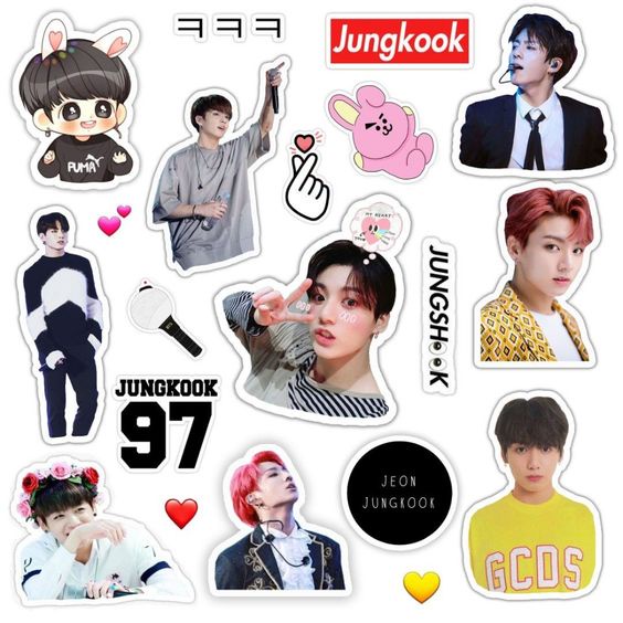 Set 10 sticker dán ảnh nhóm BTS