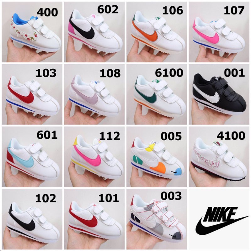 * Sẵn sàng Stock * Nike Giày Velcro Cortez Basic Sl Children Sneakers Nike Kids Giày Nike Giày Sneakers Giày trẻ em Giày thể thao Giày màu trắng Nike cho 1-14 tuổi