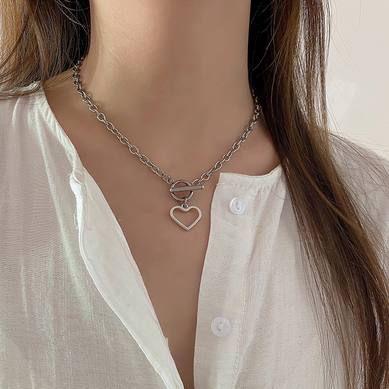 Vòng cổ Mặt Hình Trái Tim Phong Cách Hàn Quốc Thời Trang Cho Nữ
