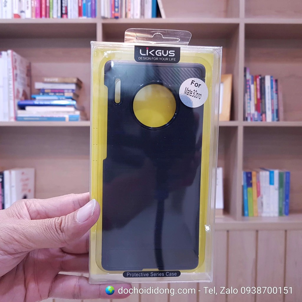 Ốp lưng Huawei Mate 30 Pro Likgus dẻo sọc kim loại chống sốc