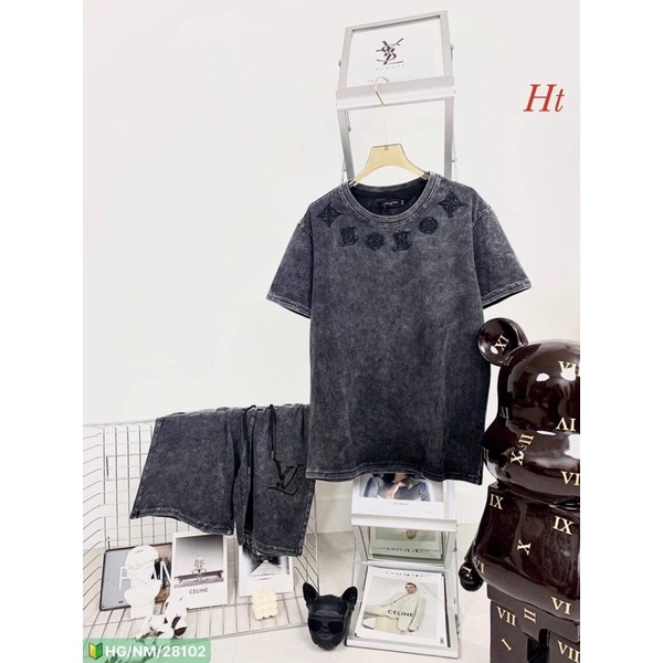 Bộ loang luôn vui tươi đen vòn cổ H2B855