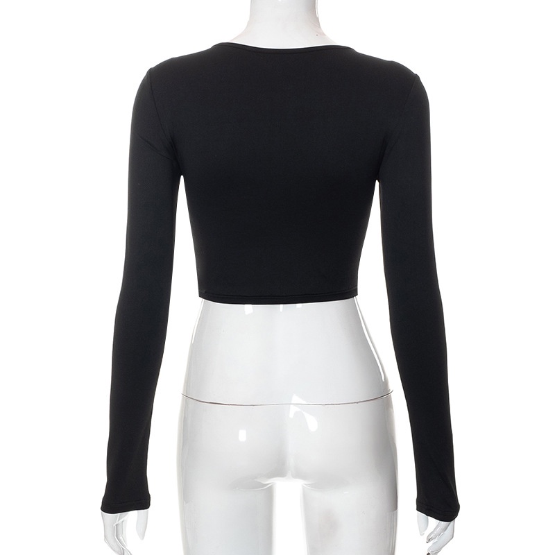 Áo Tay Dài Cổ Tròn Dáng Ôm In Họa Tiết Nghệ Thuật Thời Trang Đường Phố Cho Nữ