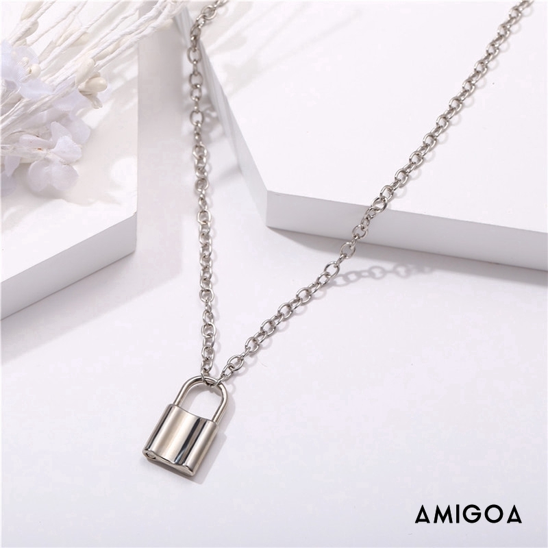 ✨✨Vòng cổ dây xích mặt ổ khóa phong cách Hàn Quốc thời trang