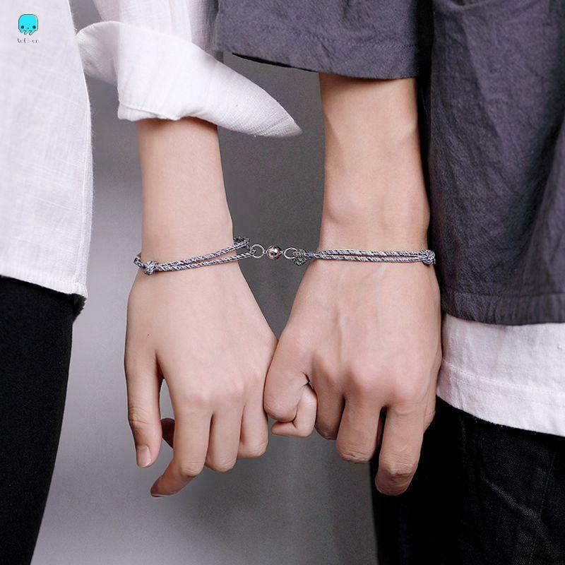 Set 2 vòng tay tình bạn bện dây có nam châm