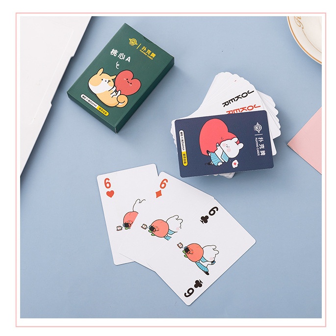 Bộ Bài Tây Hoạt Hình Dễ Thương Poker 52 Lá chất liệu giấy dày và có thể chống nước PK572