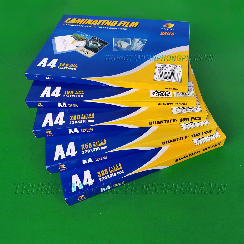 Nhựa ép plastic A4 70mic Yidu chính hãng - Giấy ép plastic Laminating Film A4 70mic
