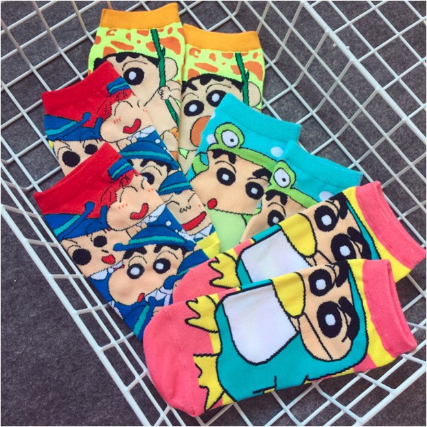 Vớ cotton họa tiết Crayon Shin-Chan thời trang dành cho nữ