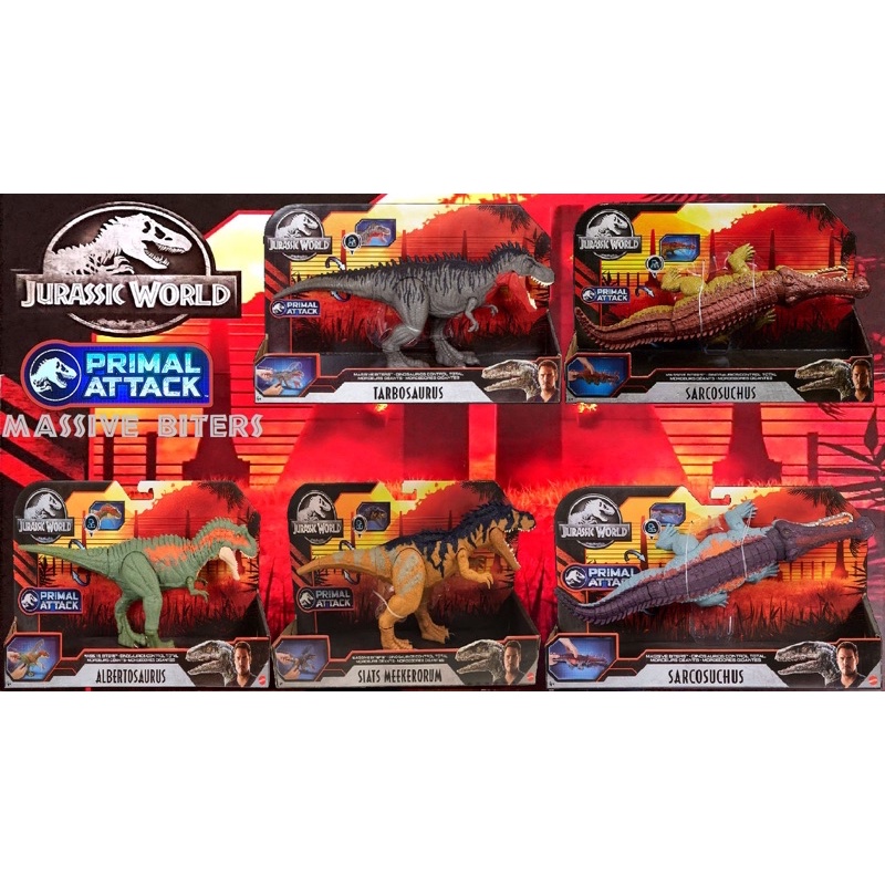 Jurassic World, Mô hình khủng long Mattel Sarcosuchus chính hãng,đồ chơi mô hình và quà tặng cho bé từ 3 tuổi trở lên