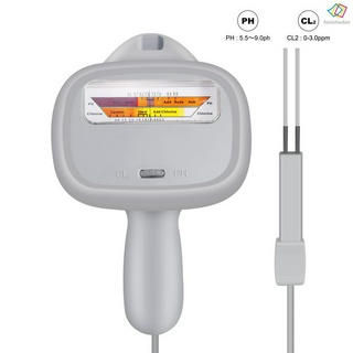 [FCD] 1Pcs Water Quality Tester Portable Chlorine PH Meter Monitor for Home Swimming Pool Aquarium Checker White